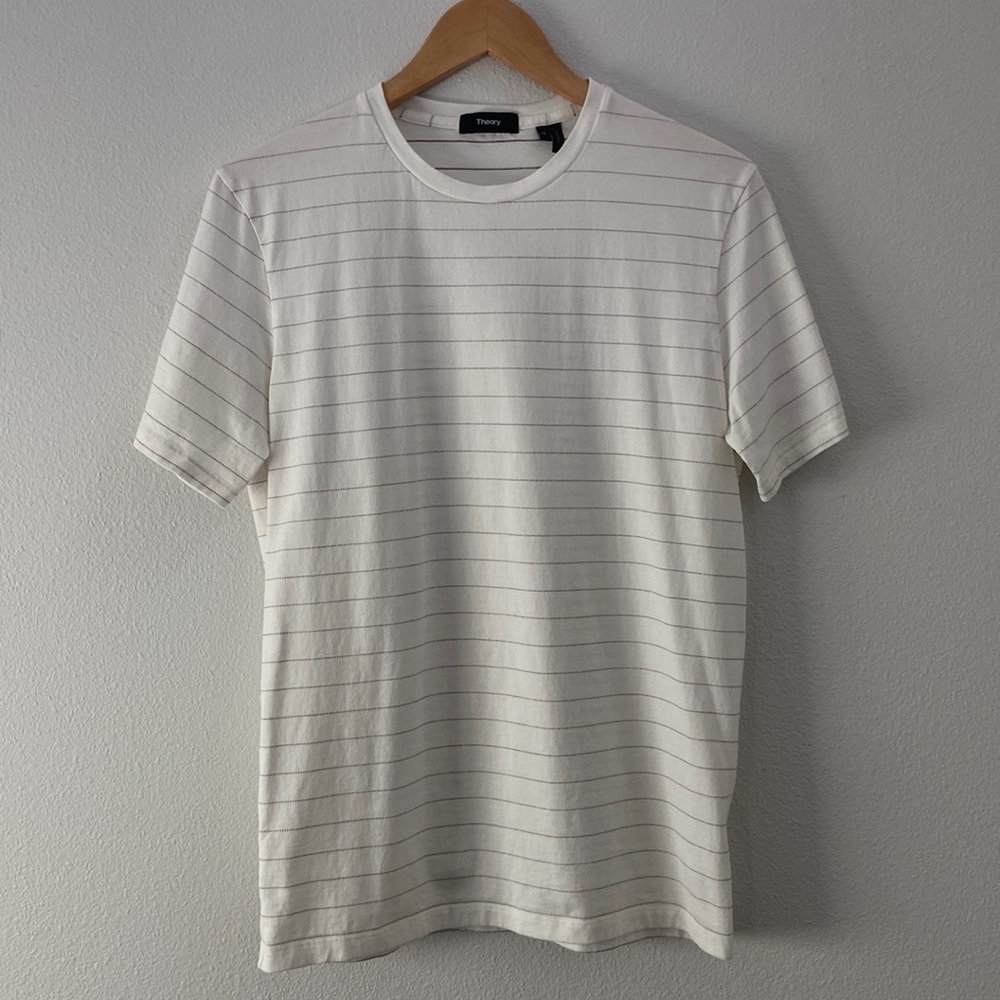 Theory Pixel Stripe Tee in Pima Cotton